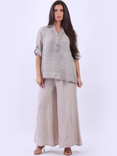 Vintage Wash Linen Tunic Mocha