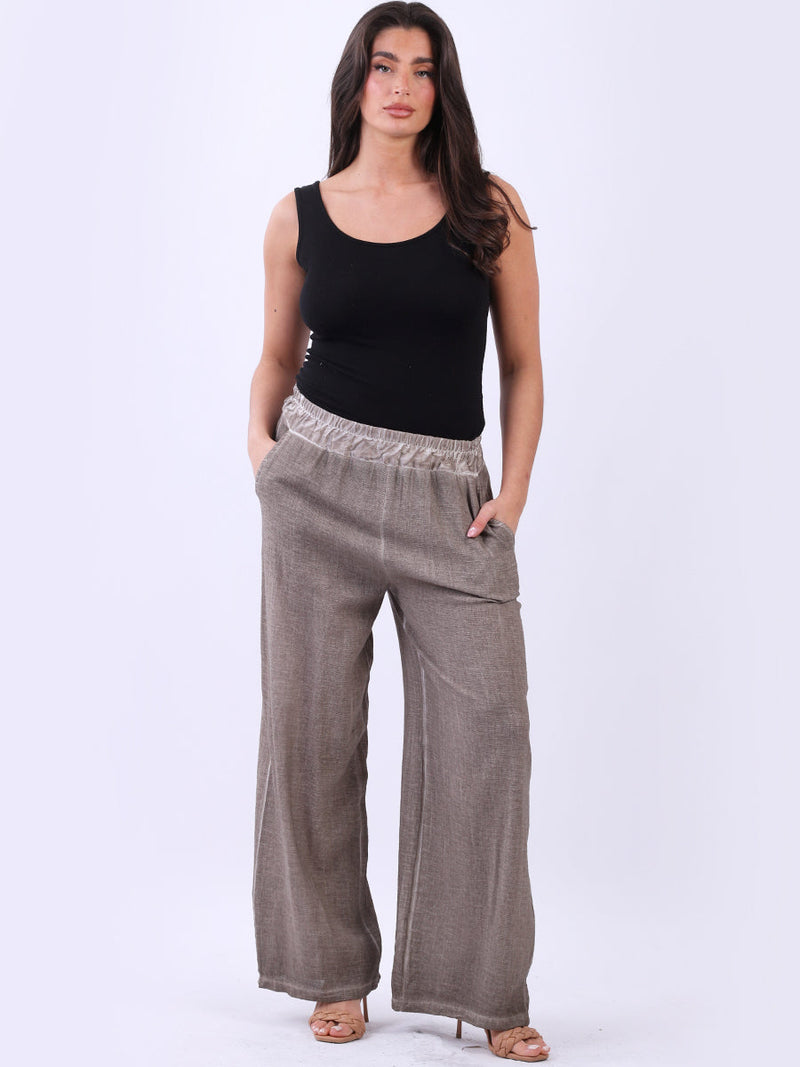 Vintage Washed Cotton Trouser Mocha
