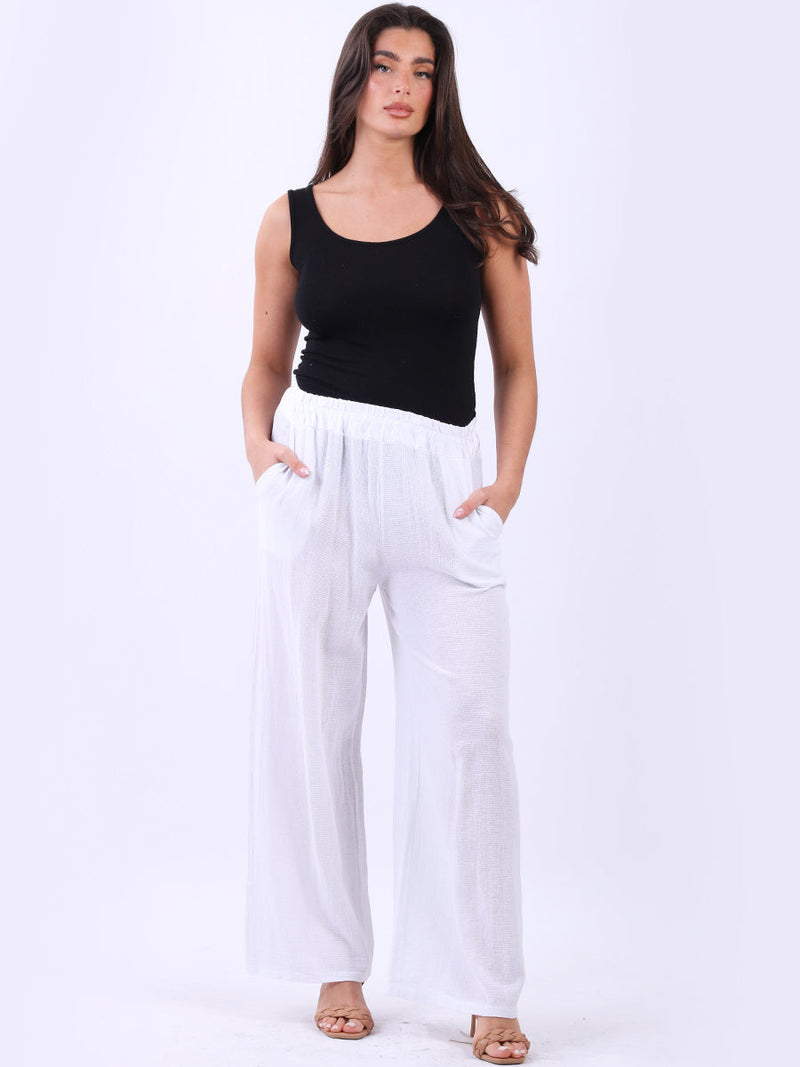 Vintage Washed Cotton Trouser White