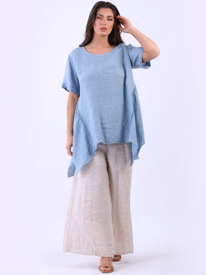 Vintage Wash Linen Top Denim