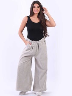 Cotton Corduroy Palazzo Pant Beige