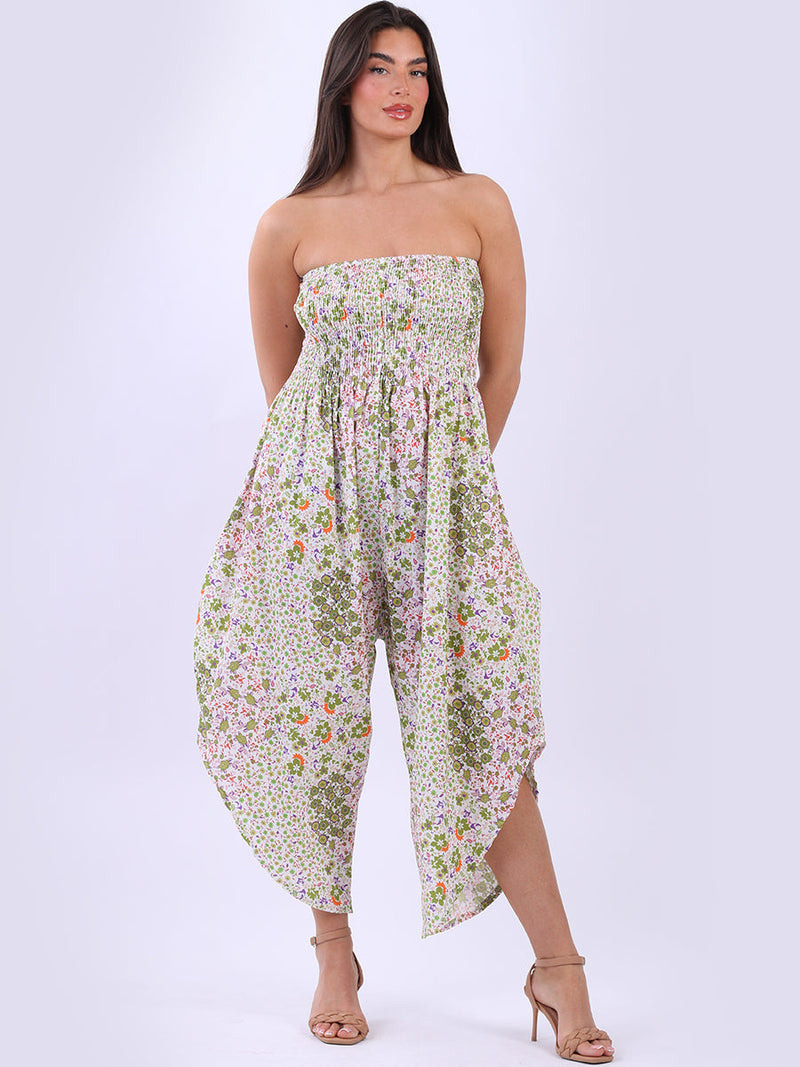 Floral Tube Jumpsuit Green