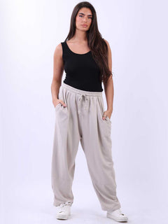 Women Cotton Trouser Beige