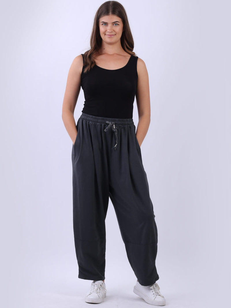 Women Cotton Trouser Charcoal