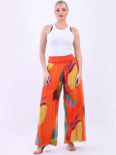 Tie Dyed Harem Silk Palazzo Orange