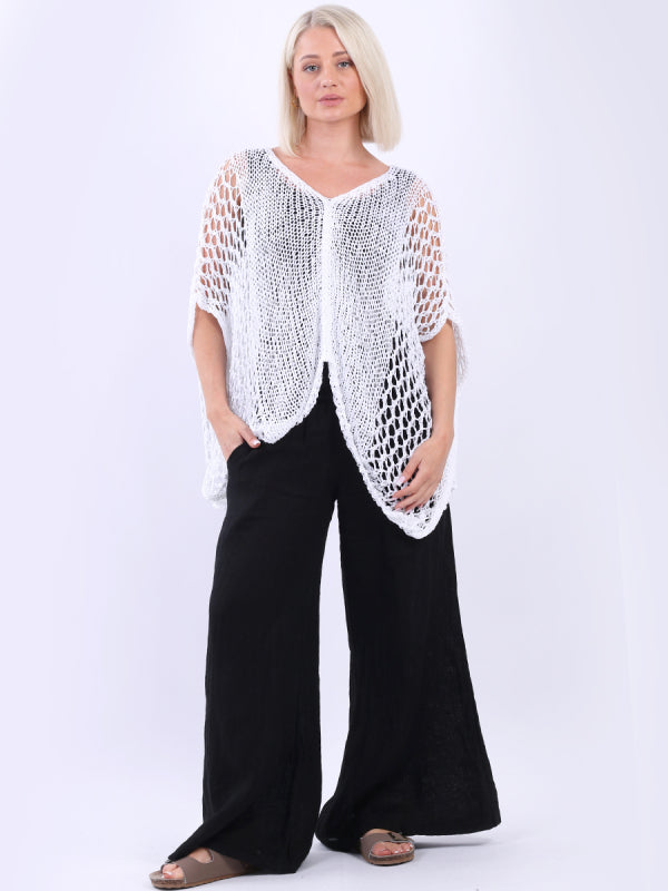  Crochet Knit Beach Top White