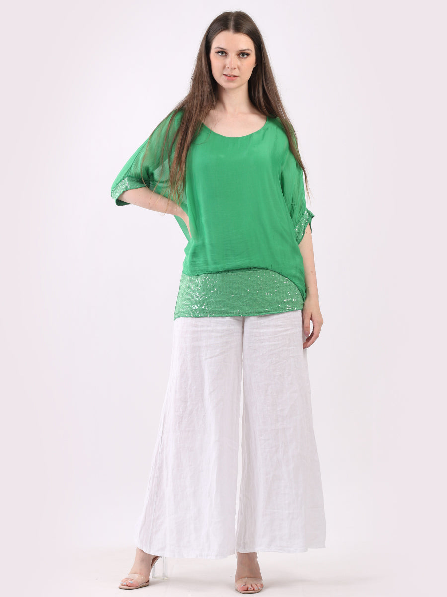 Silk Tunic Top green
