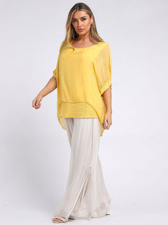 Silk Tunic Top Mustard