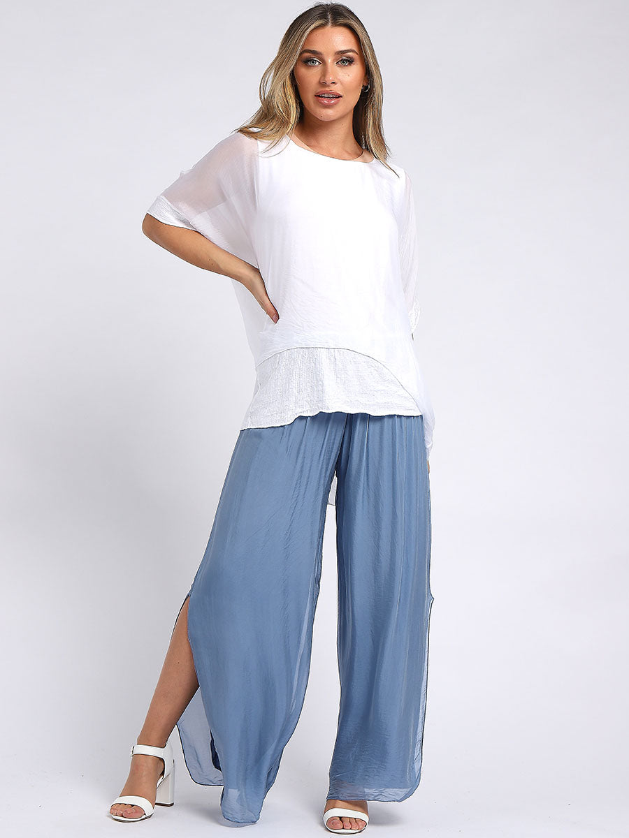 Silk Tunic Top white