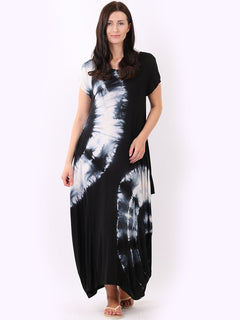 Tie Dye Maxi Dress Black