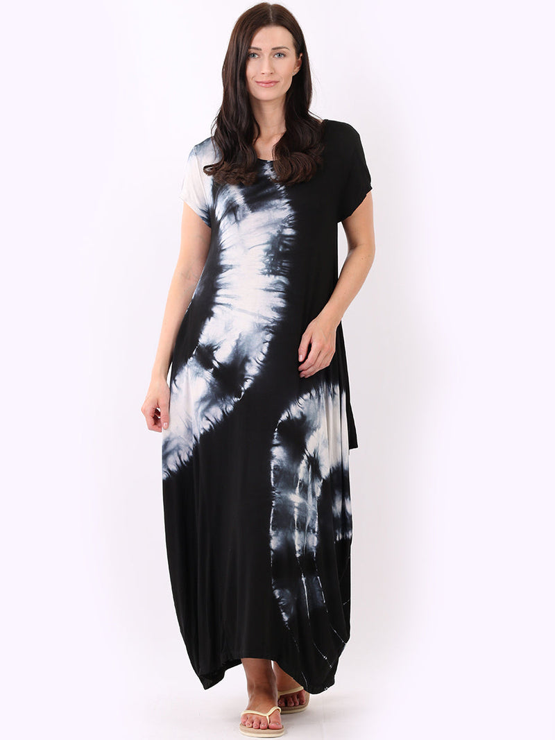 Tie Dye Maxi Dress Black