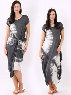 Tie Dye Maxi Dress Charcoal