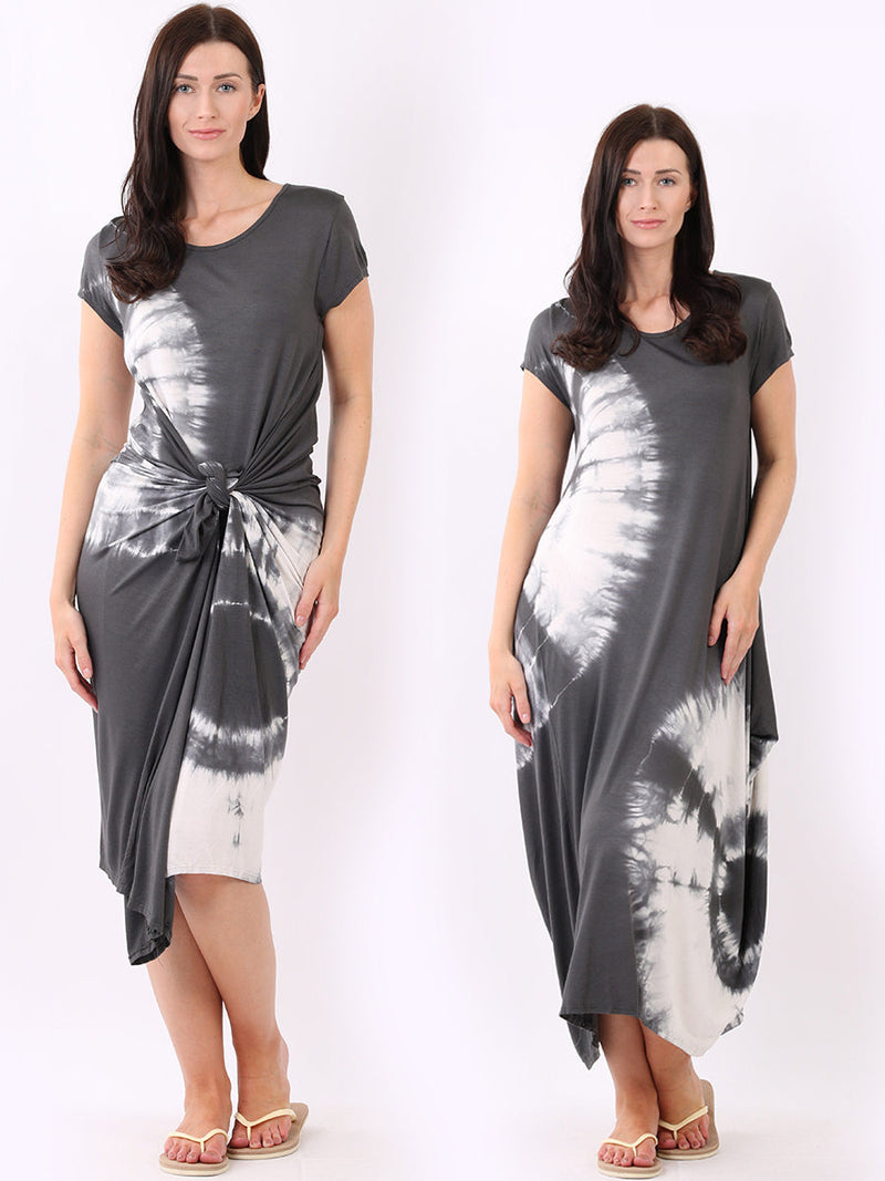 Tie Dye Maxi Dress Charcoal