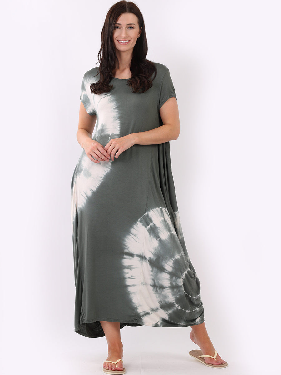 Tie Dye Maxi Dress Khaki