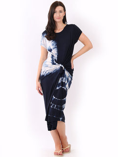 Tie Dye Maxi Dress Navy