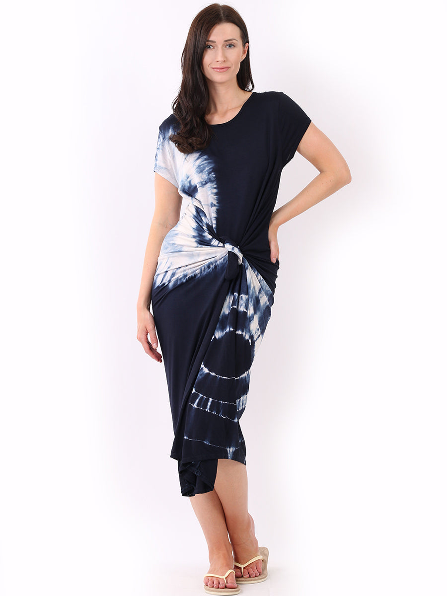 Tie Dye Maxi Dress Navy
