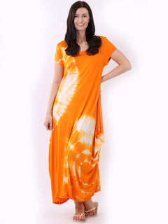 Tie Dye Maxi Dress Orange
