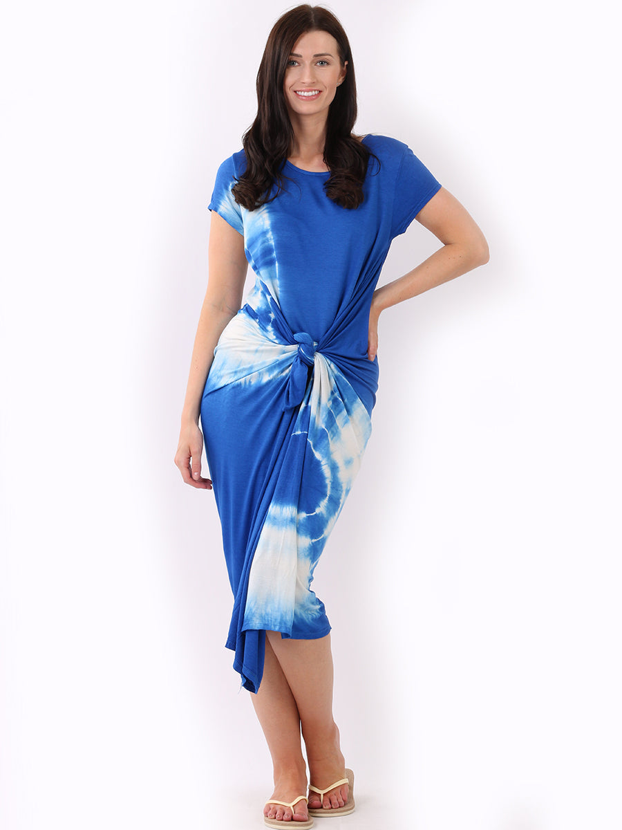 Tie Dye Maxi Dress Royal Blue
