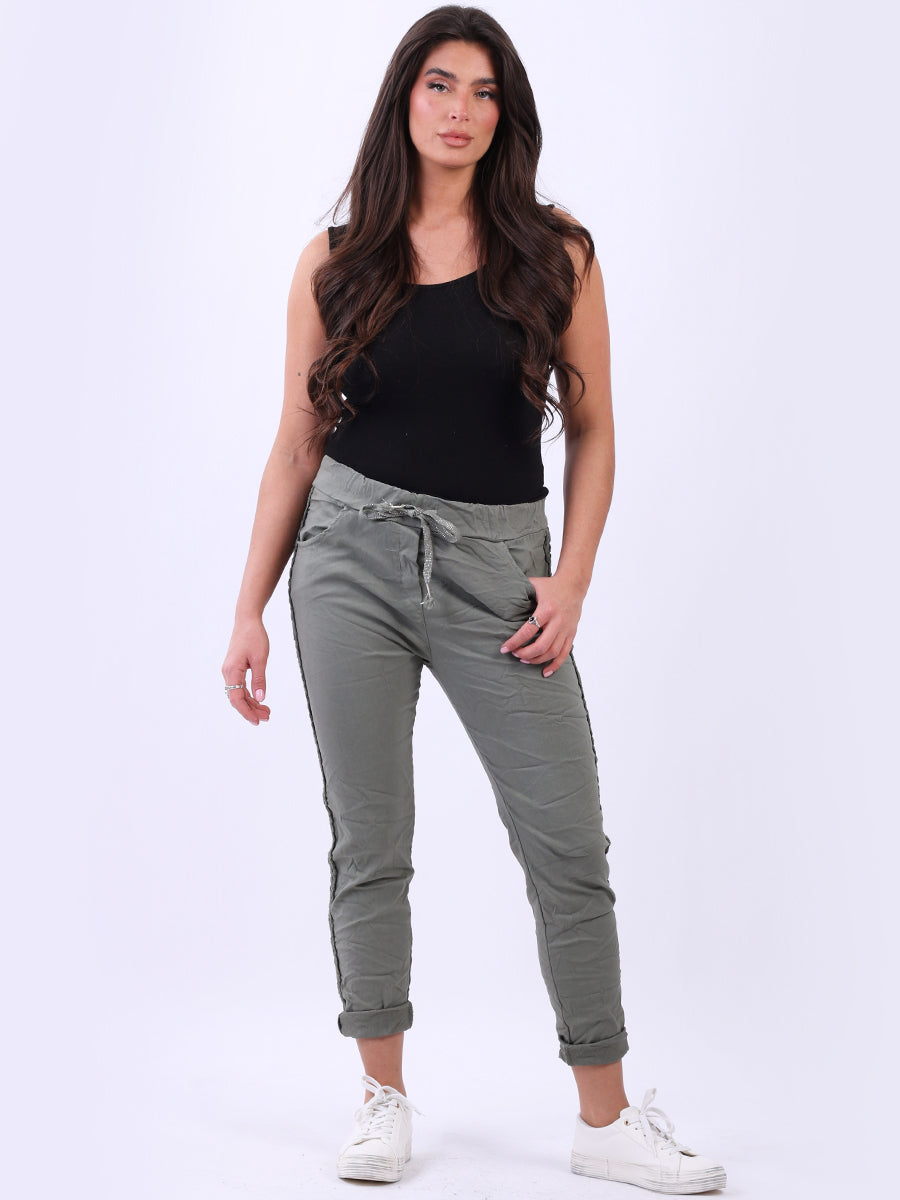 Ladies Crochet Magic Pant Khaki