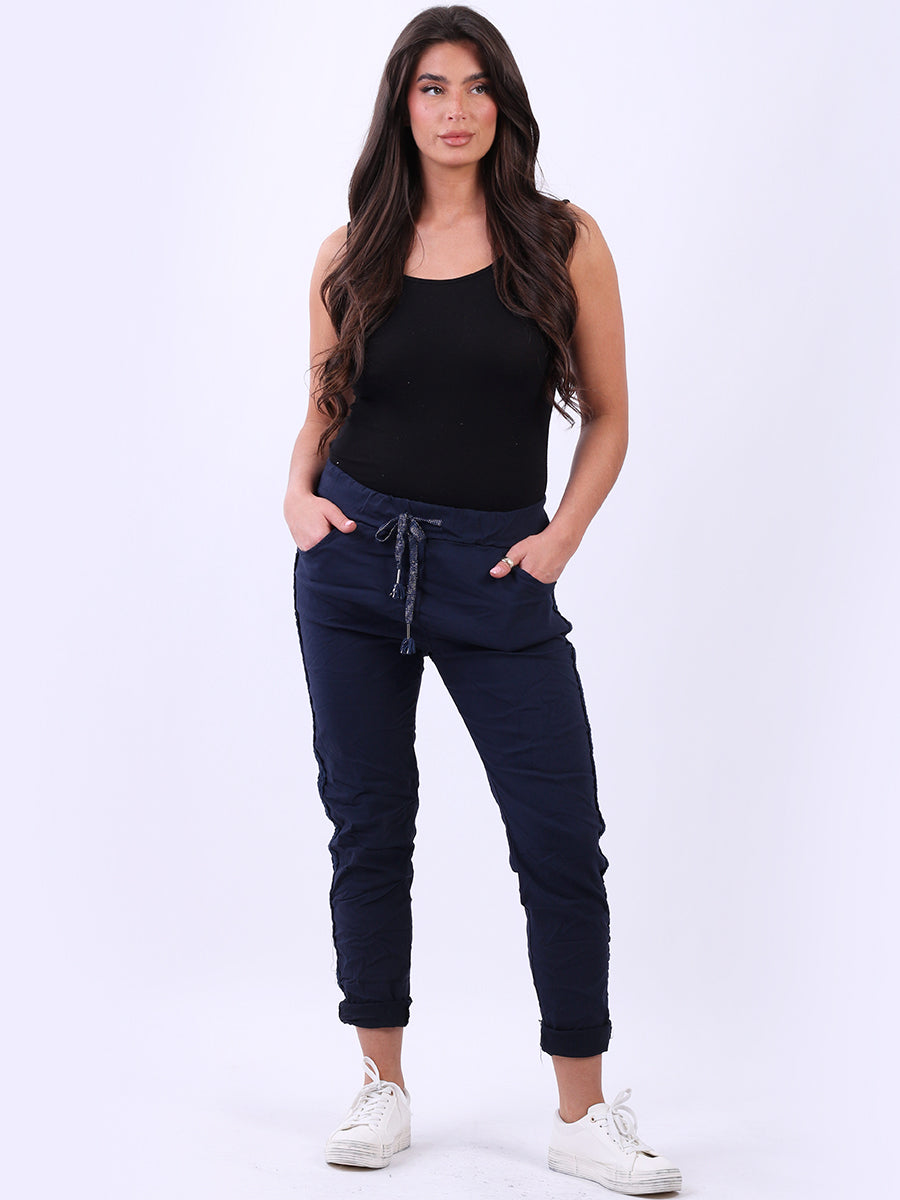 Ladies Crochet Magic Pant Navy