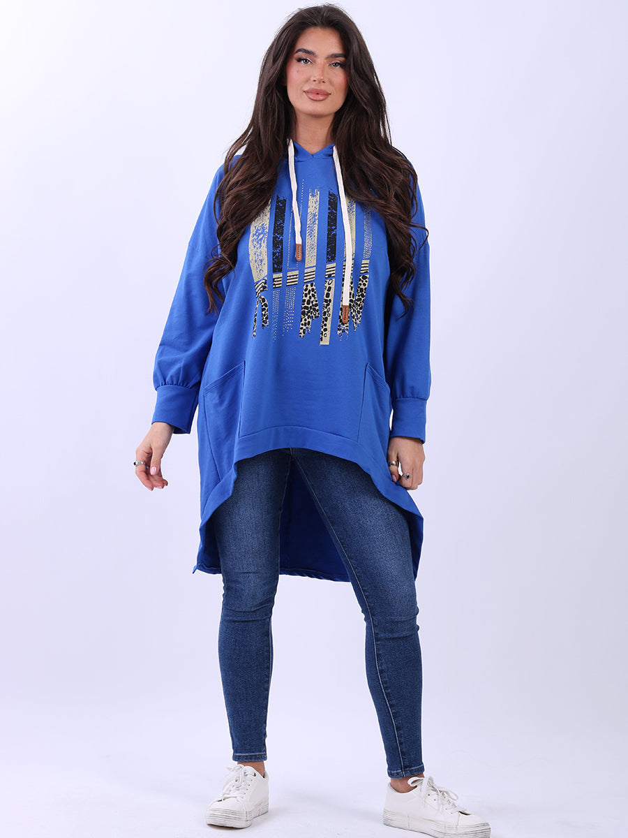 Cotton Hooded Jumper Royal Blue