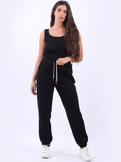 Cotton Fleece Trouser Black