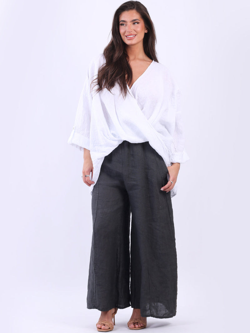 Linen Crossover Top White