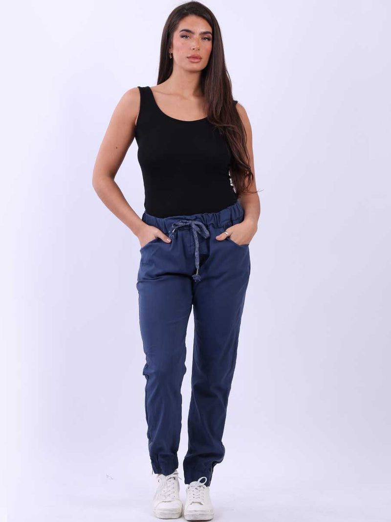 Women Plain Magic Pant Denim