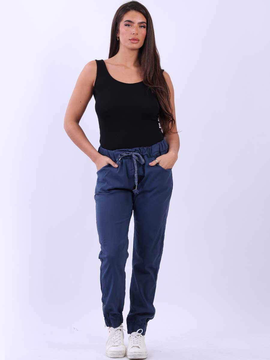 Women Plain Magic Pant Denim