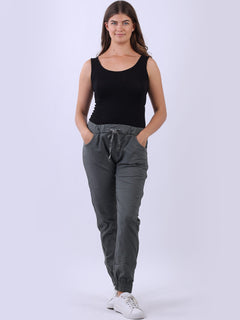 Women Plain Magic Pant Khaki