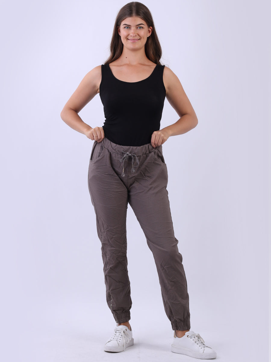 Women Plain Magic Pant Mocha