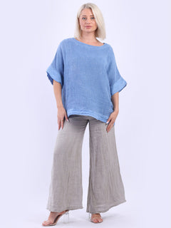 Vintage Washed Linen Top Denim