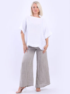 Vintage Washed Linen Top White