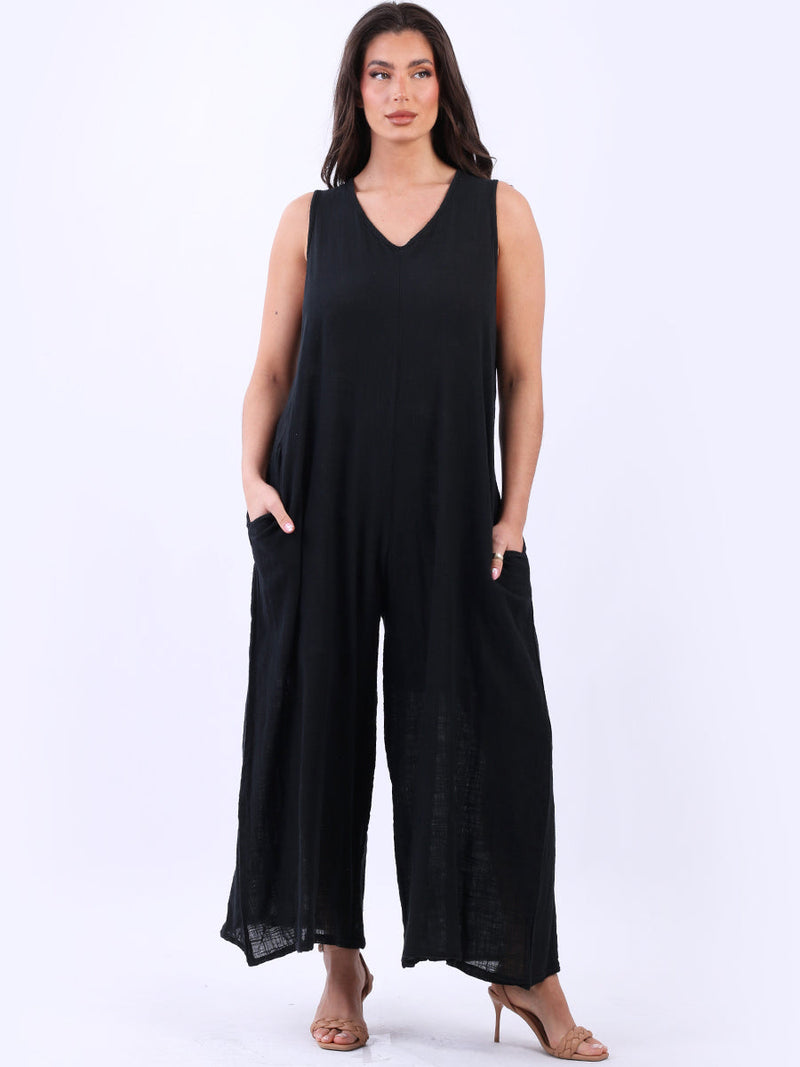 Women Tank Jumpsuit Black