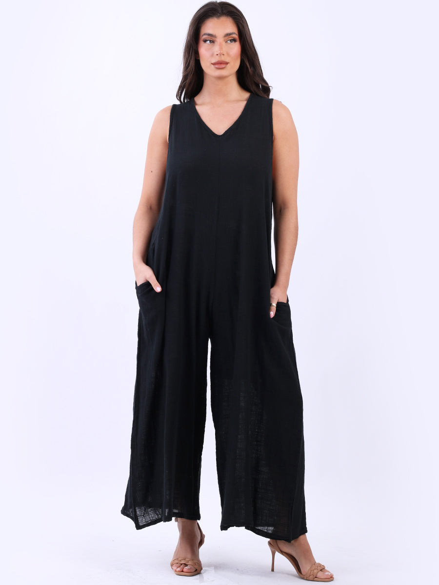 Women Tank Jumpsuit Black