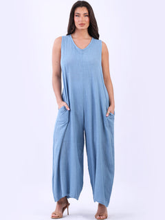 Women Tank Jumpsuit Denim