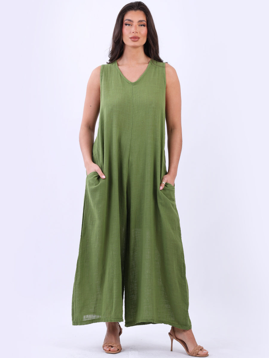 Women Tank Jumpsuit Lime Green