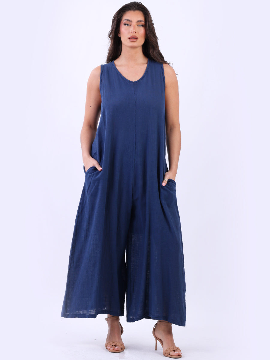 Women Tank Jumpsuit Navy