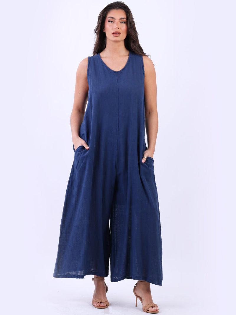 Women Tank Jumpsuit Navy
