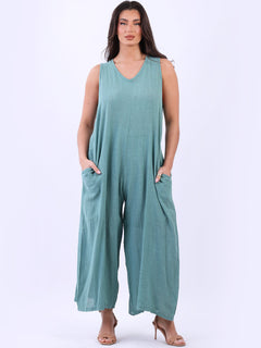 Women Tank Jumpsuit Ocean Blue