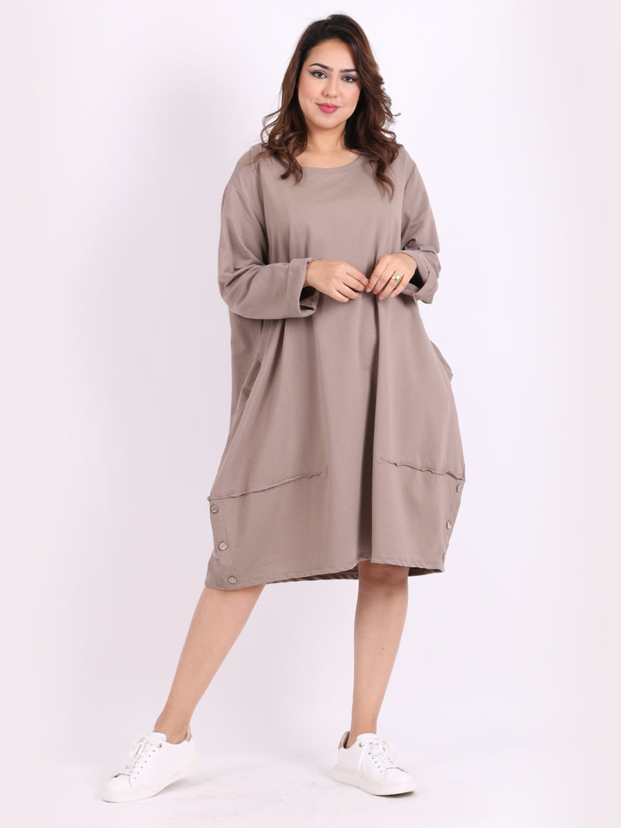 Women Cotton Dress Mocha