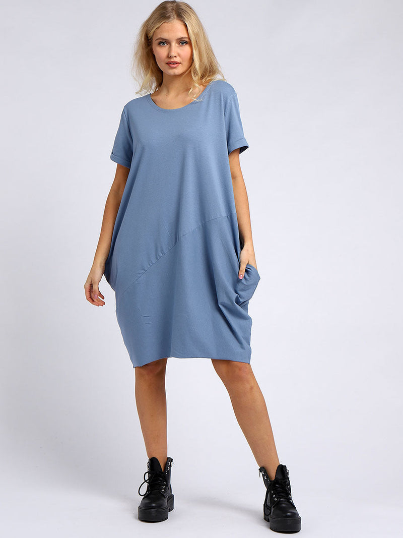 Plain Cotton Dress Denim