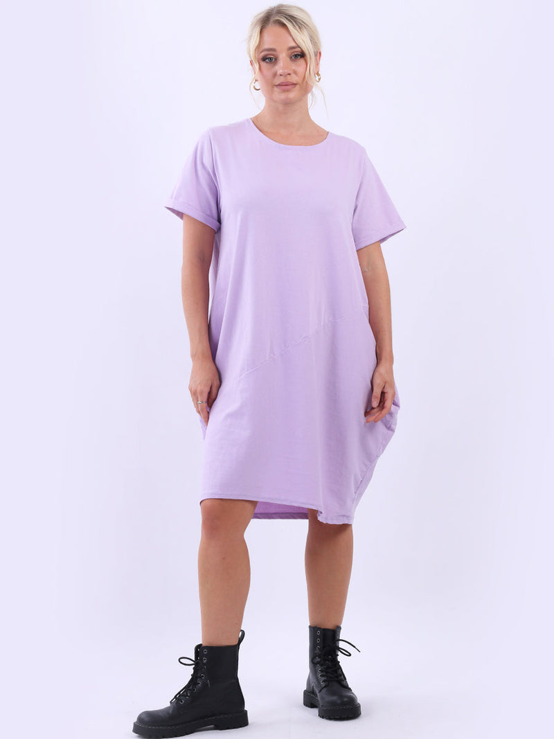 Plain Cotton Dress Lilac