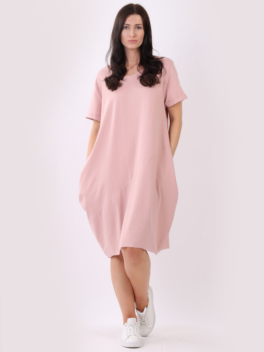 Plain Cotton Dress Pink