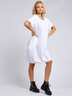 Plain Cotton Dress White