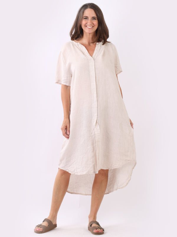 Linen Lagenlook Dress Beige