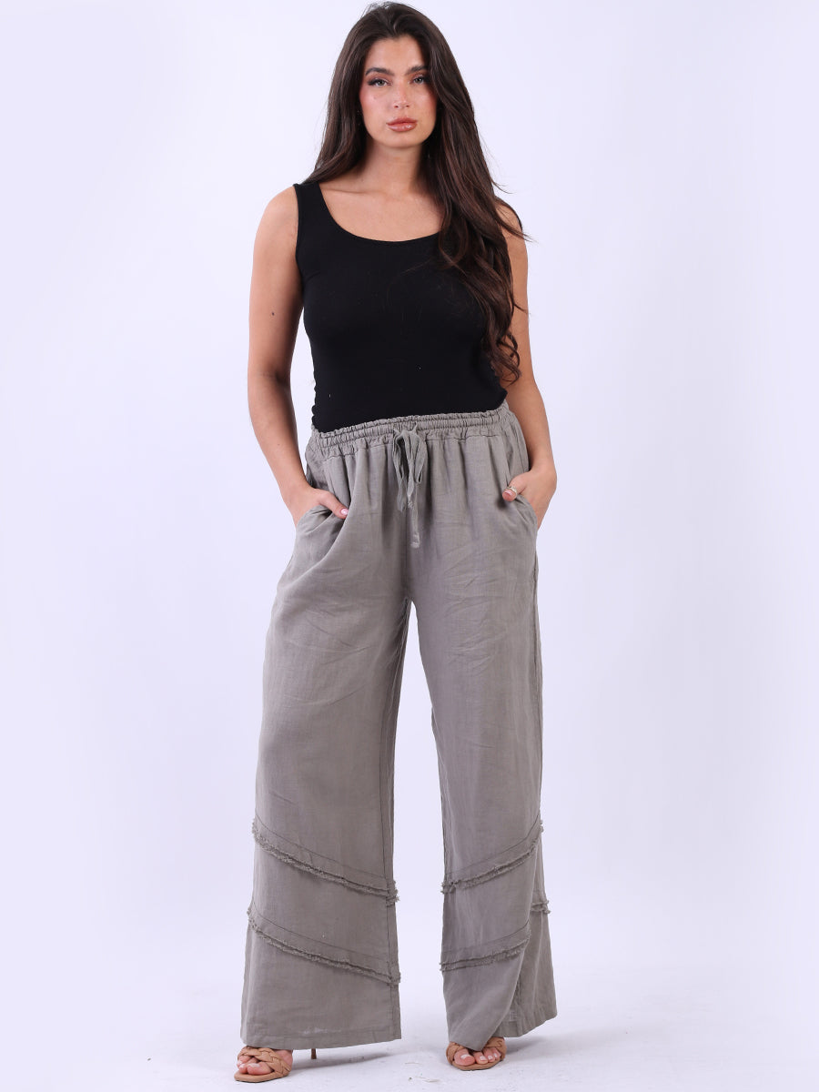 Linen Wide Leg Palazzo Pant Mocha