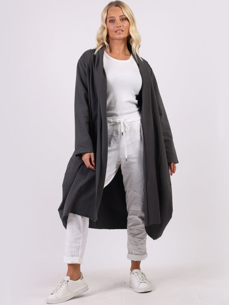 Oversized Lagenlook Cardigan Charcoal
