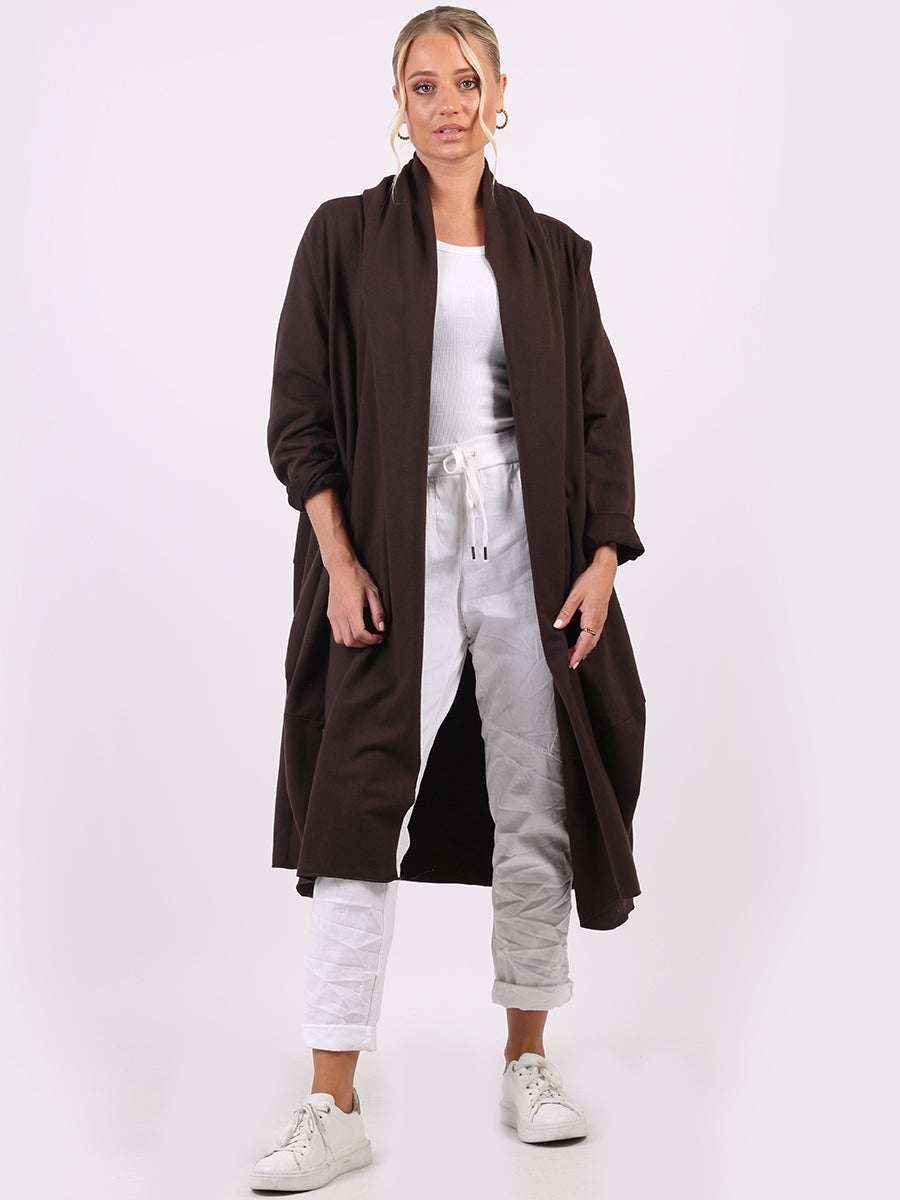Oversized Lagenlook Cardigan Chocolate