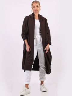 Oversized Lagenlook Cardigan Chocolate